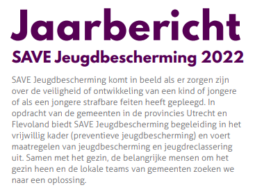 Jaarbericht 2022 SAVE Jeugdbescherming - SAVE